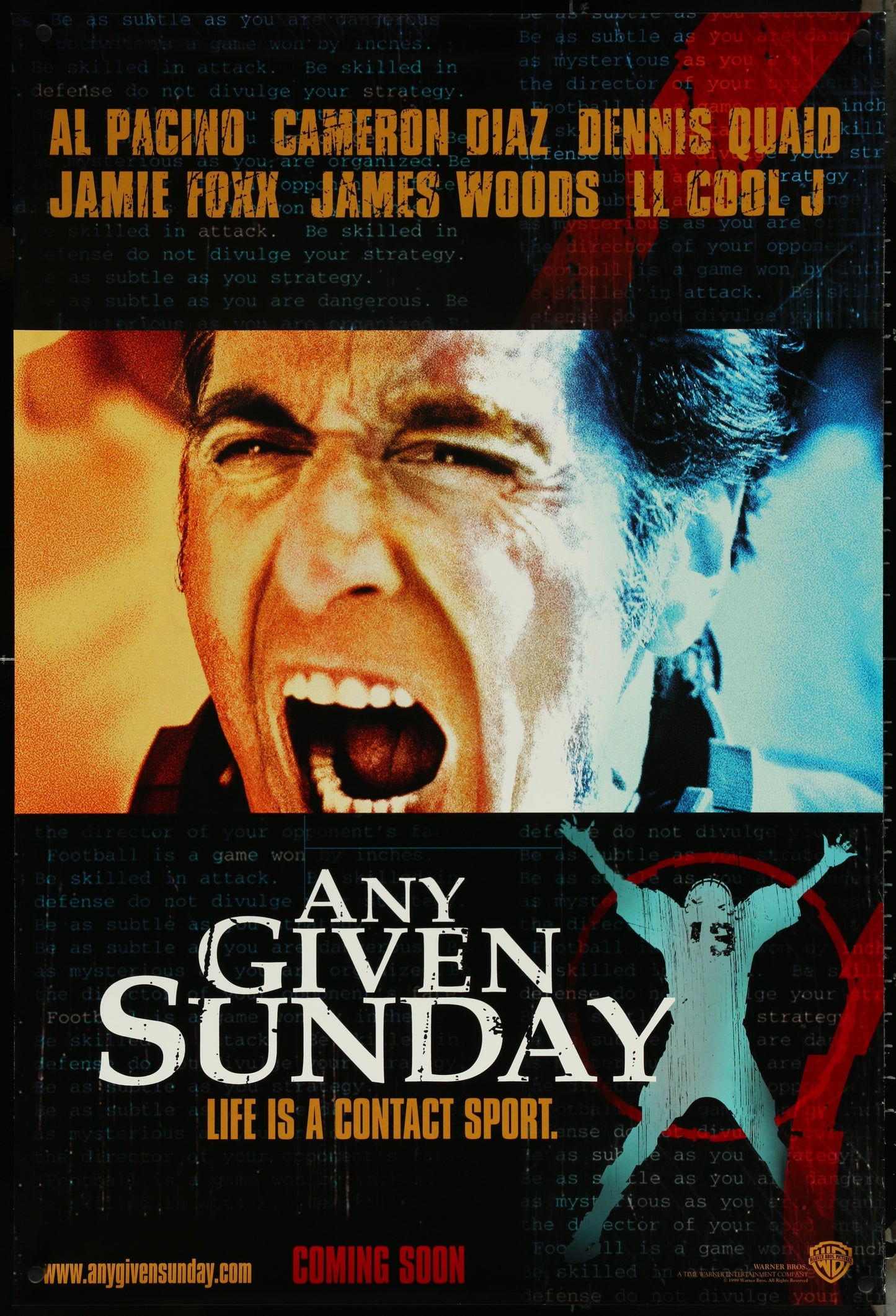 Any Given Sunday (1999) Original US One Sheet Movie Poster
