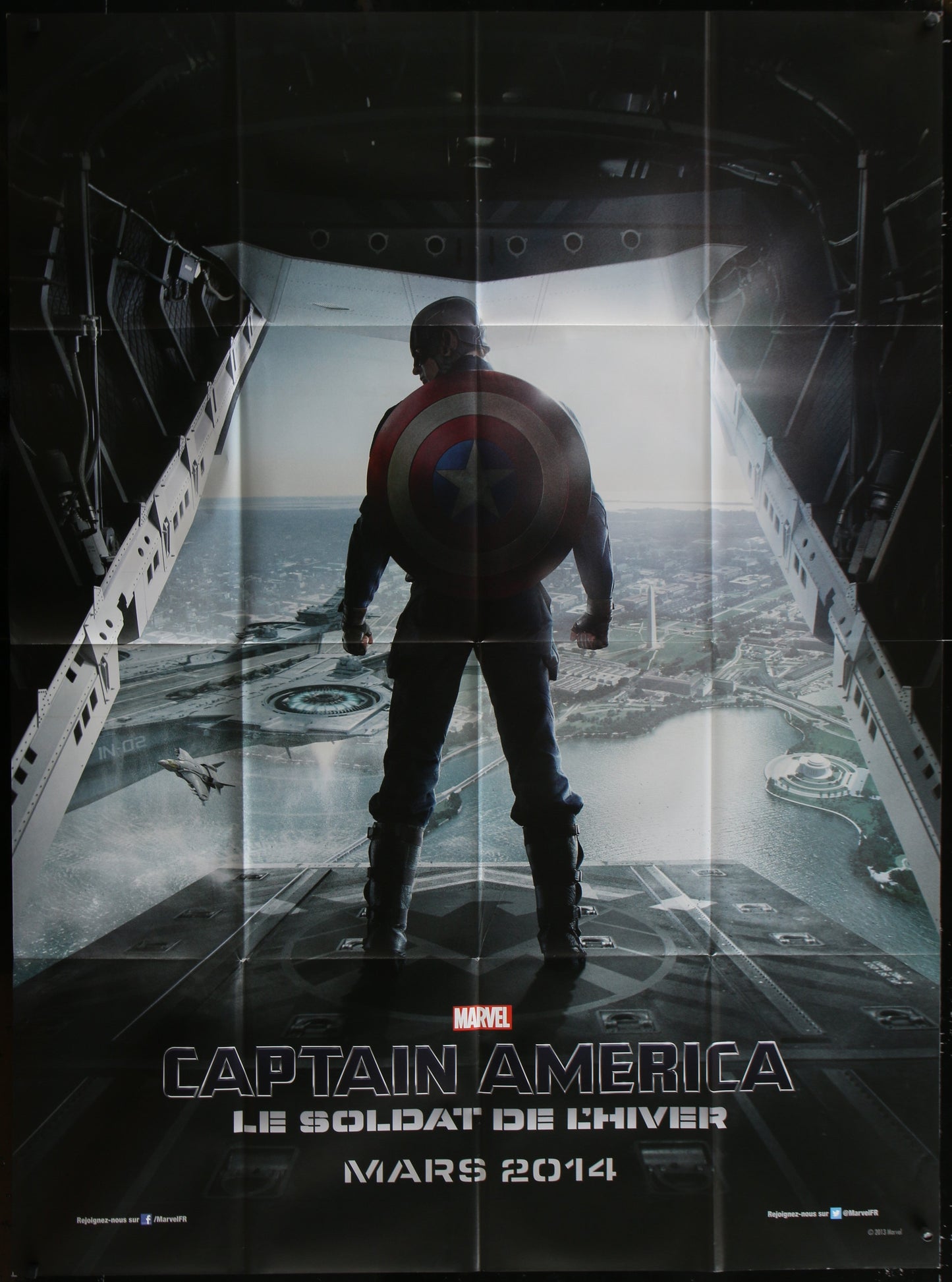 Captain America: The Winter Soldier (2014) Original French Grande Movie Poster 46.25 x 62.75