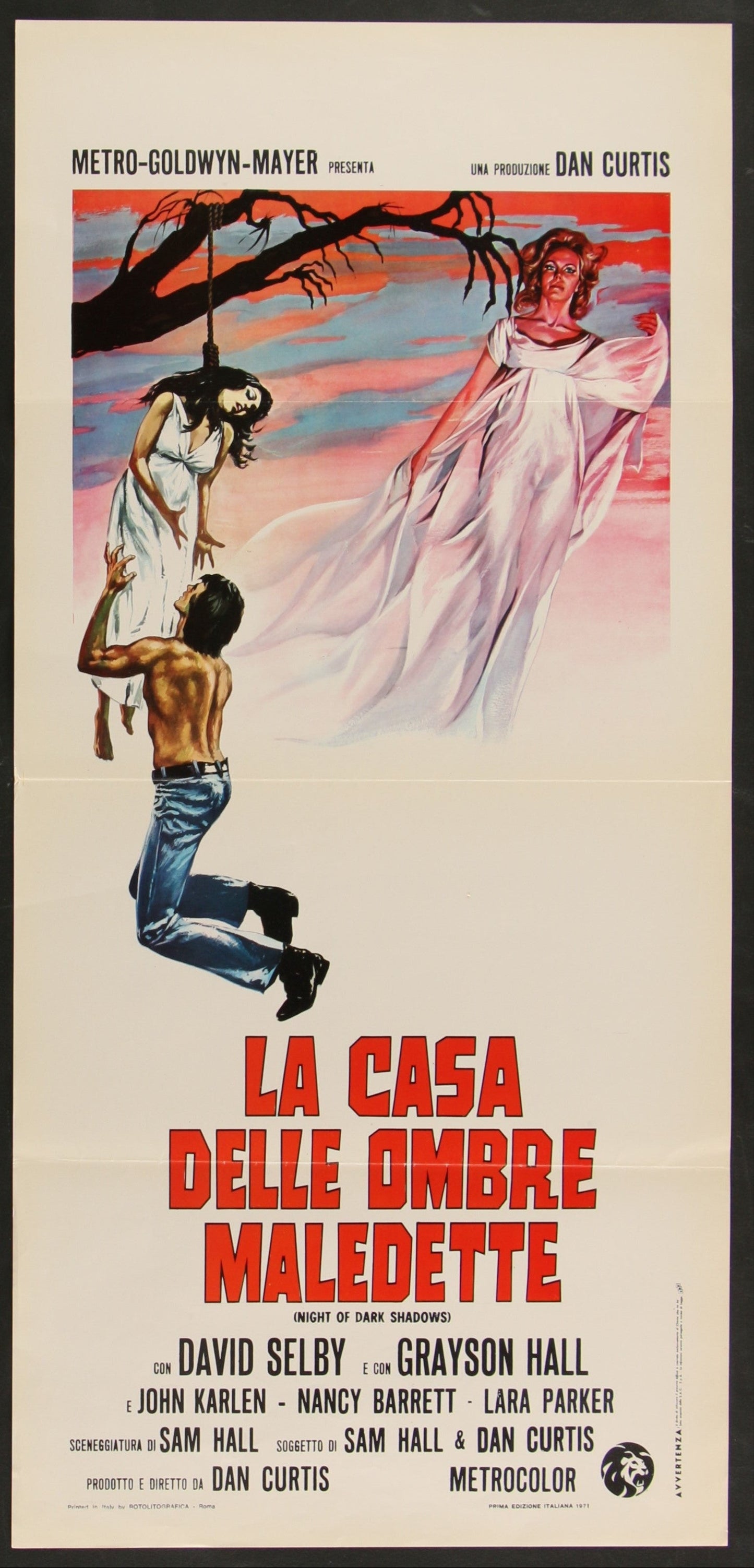 Night Of Dark Shadows (1972) Original Italian Locandina Movie Poster