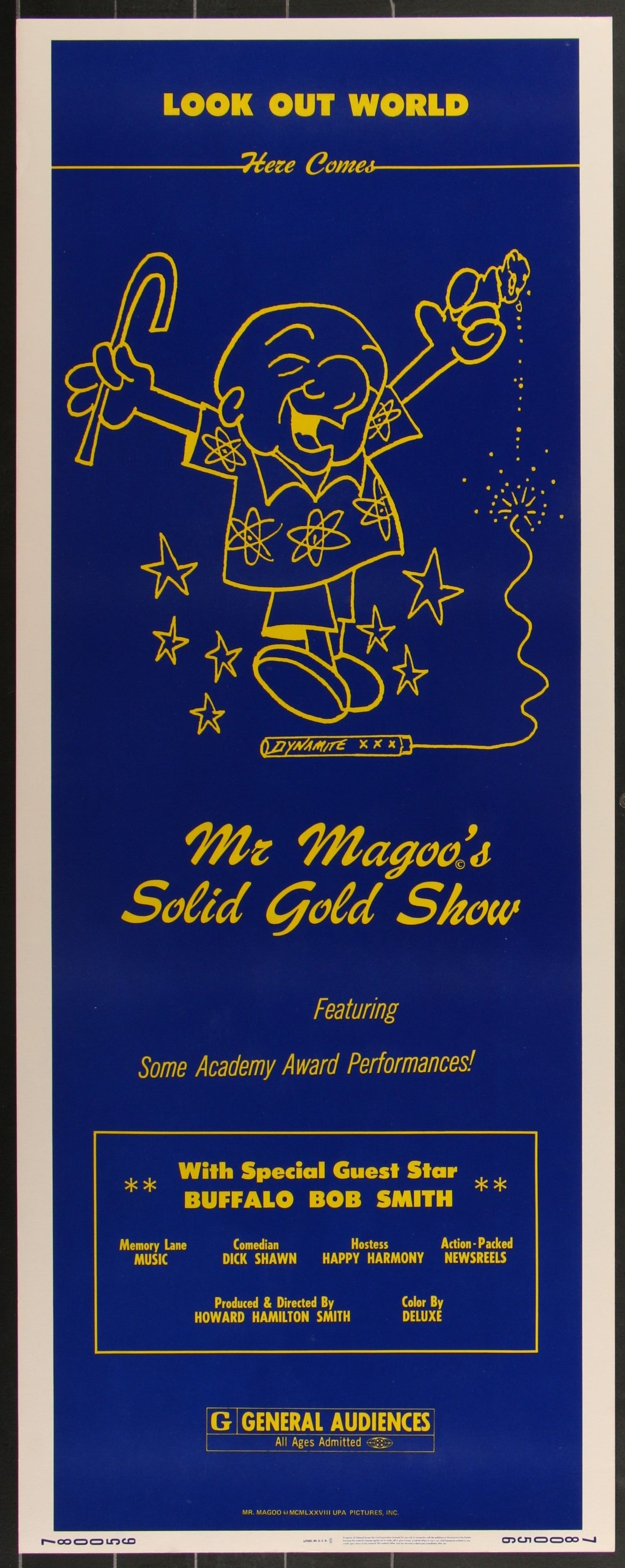 Mr Magoo's Solid Gold Show (1978) Original US Insert Movie Poster