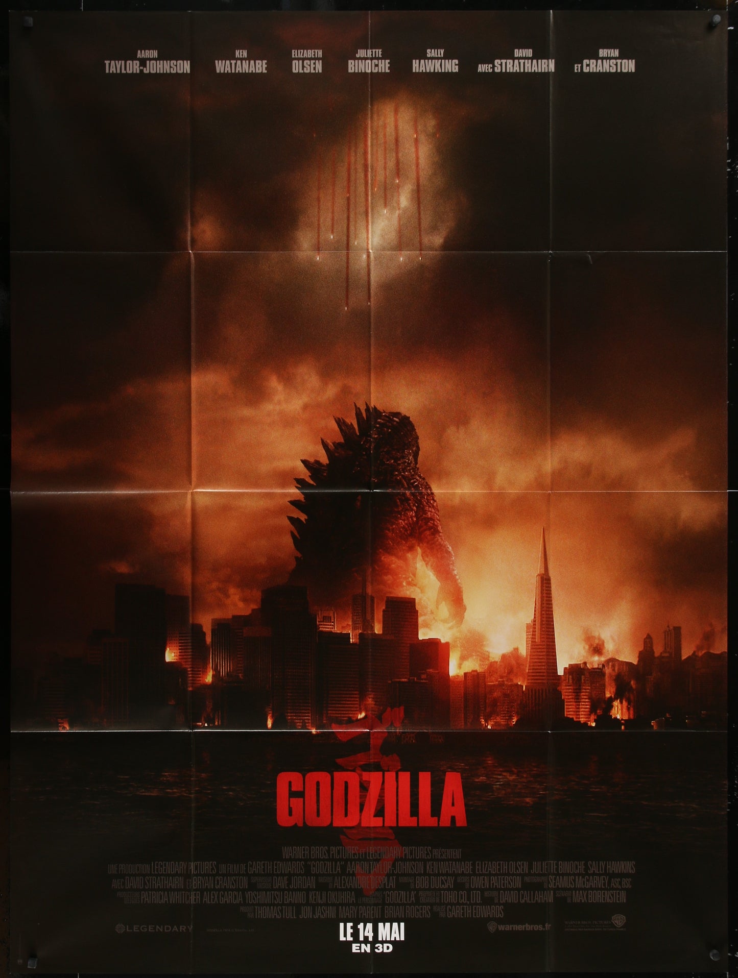 Godzilla (2014) Original French One Panel Movie Poster