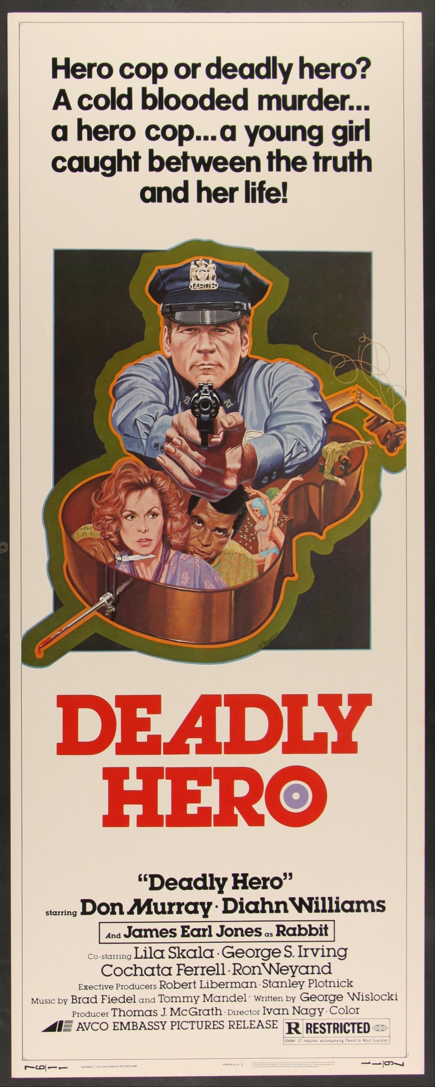 Deadly Hero (1976) Original US Insert Movie Poster