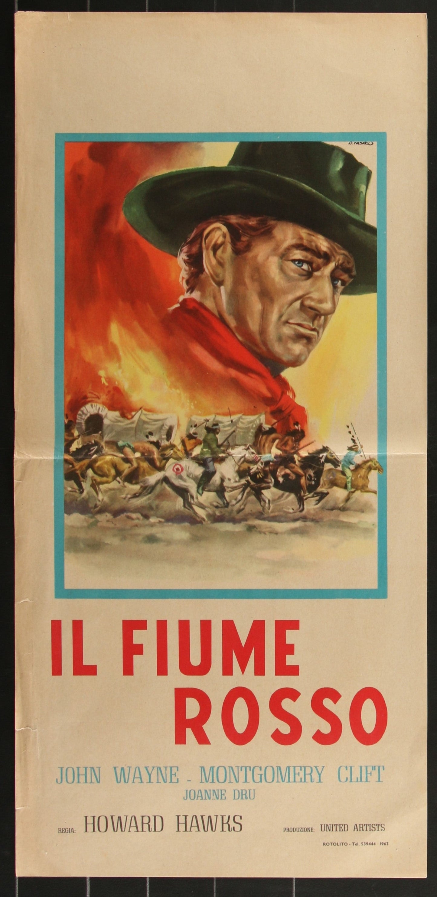 Red River (1963 RR) Original Italian Locandina Movie Poster