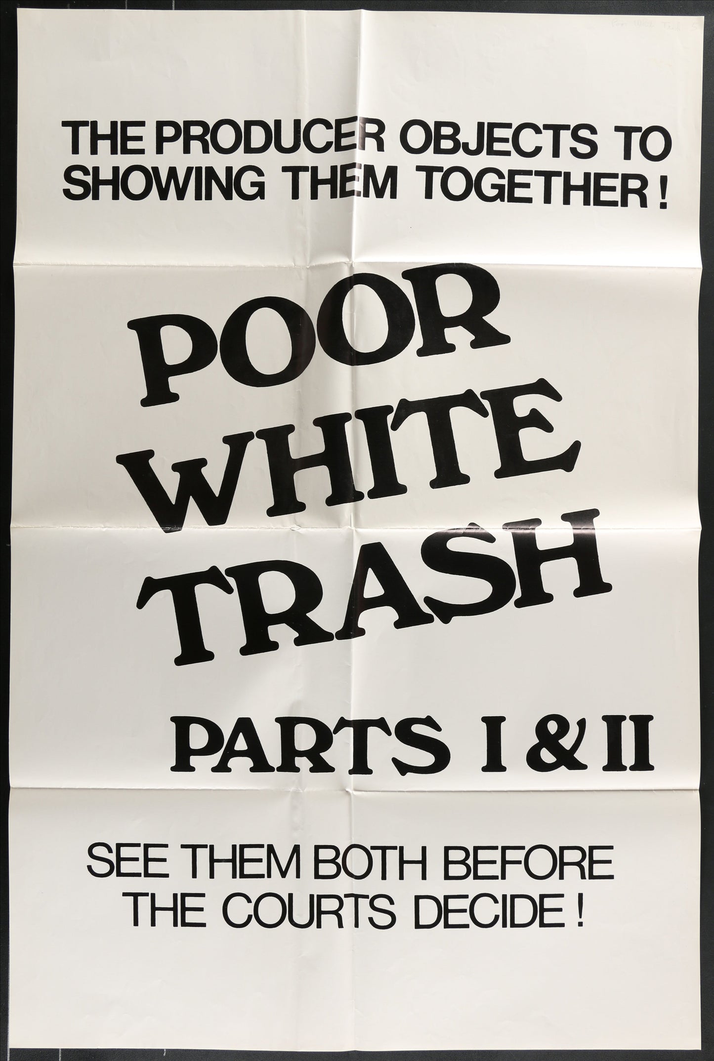 Poor White Trash (1970s) Original US One Sheet Movie Poster