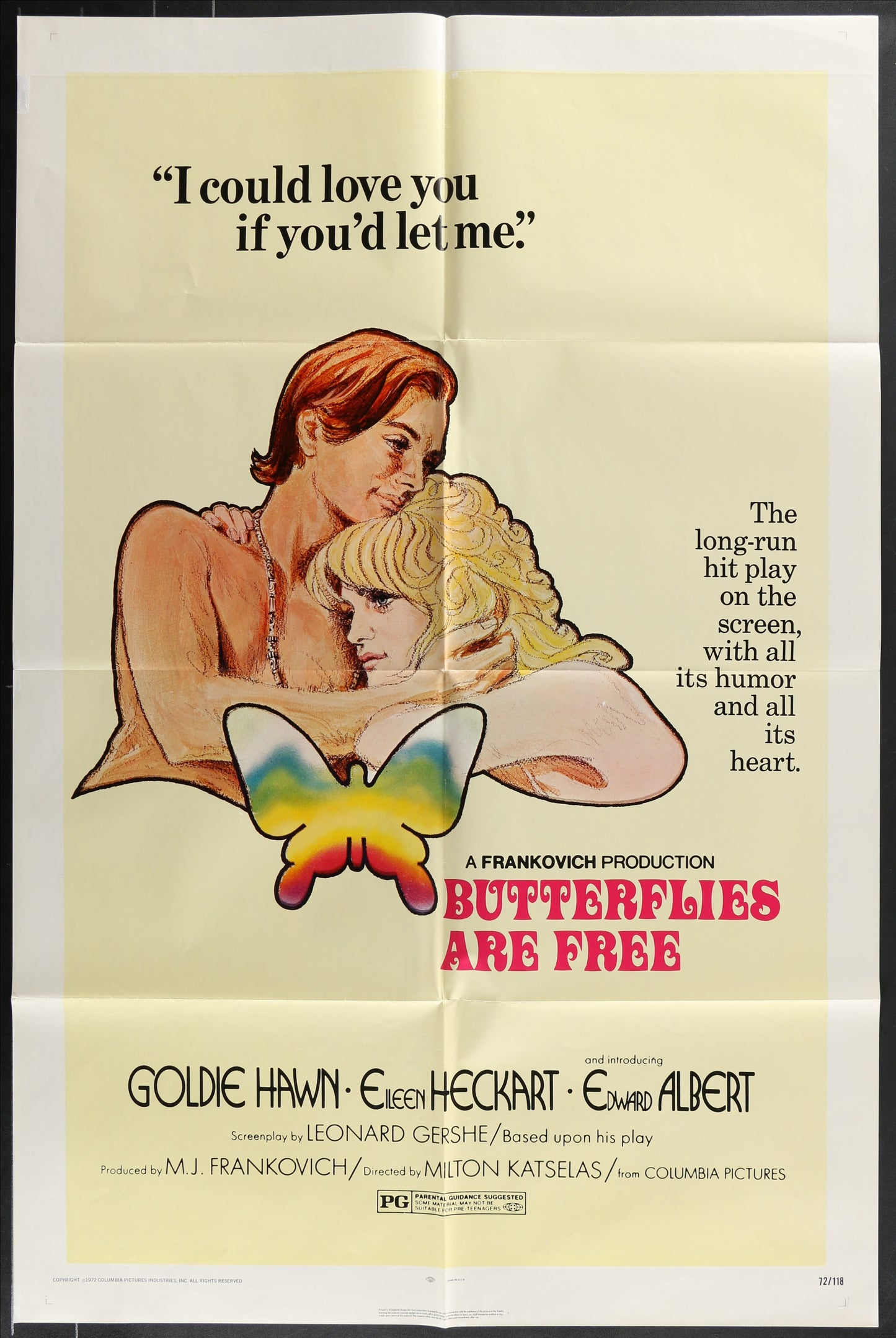 Butterflies Are Free (1972) Original US One Sheet Movie Poster