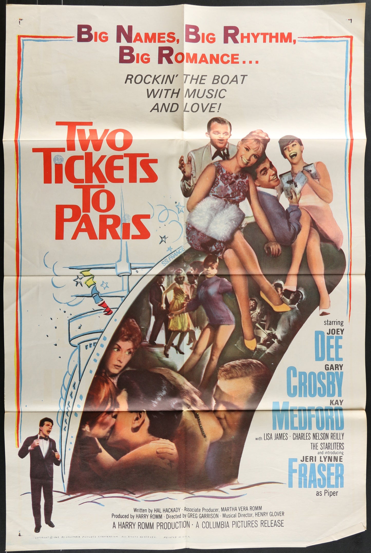 Two Tickets To Paris (1962) Original US One Sheet Movie Poster