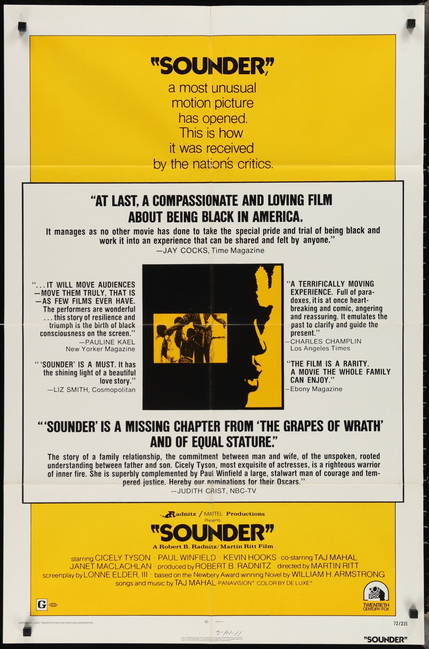 Sounder (1972) Original US One Sheet Movie Poster