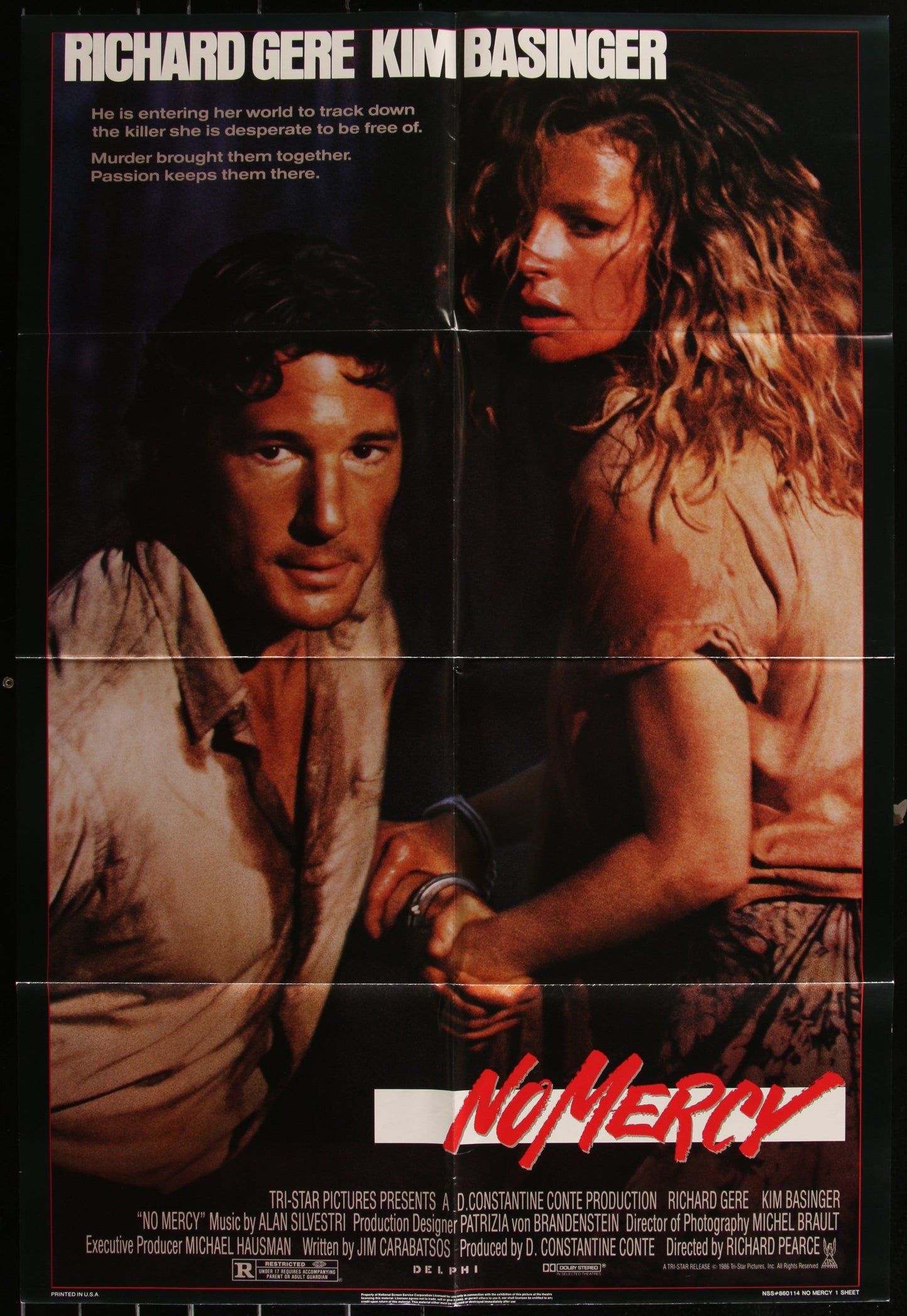 No Mercy (1986) Original US One Sheet Movie Poster