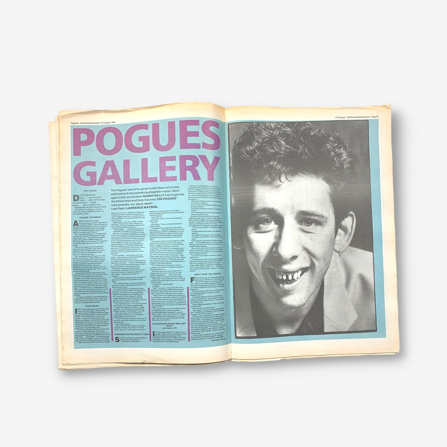1985 Shane MacGowan - Bottoms Up! - NME Magazine