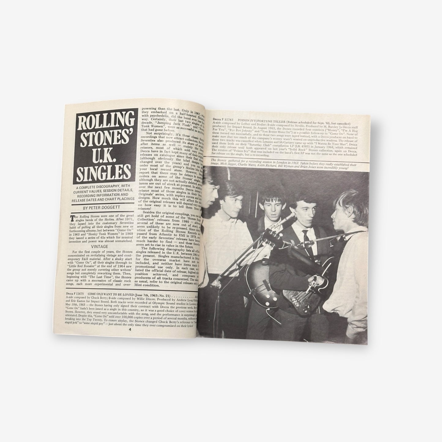 1982 The Rolling Stones - UK Singles - Record Collector Magazine No.30