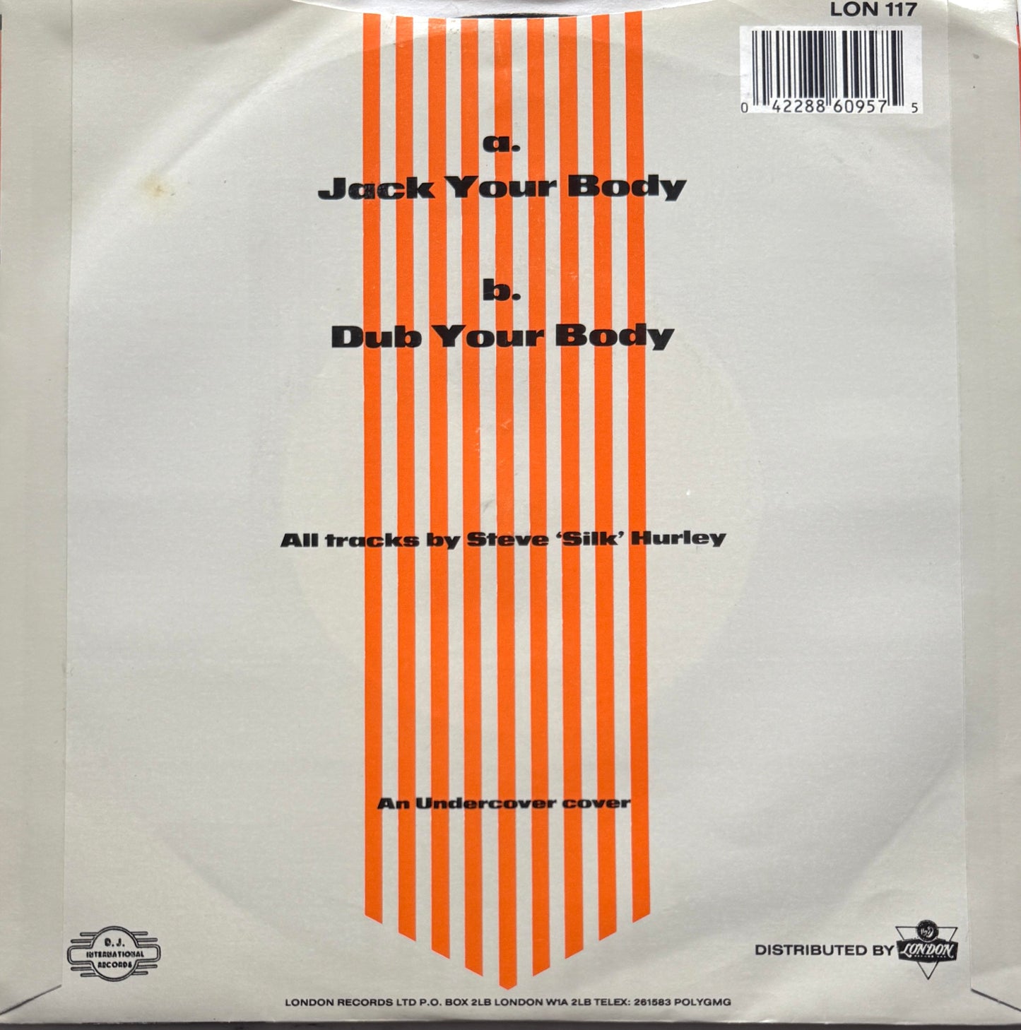 Steve 'Silk' Hurley – Jack Your Body – 1986 Chicago House · 7" Vinyl · Excellent Condition