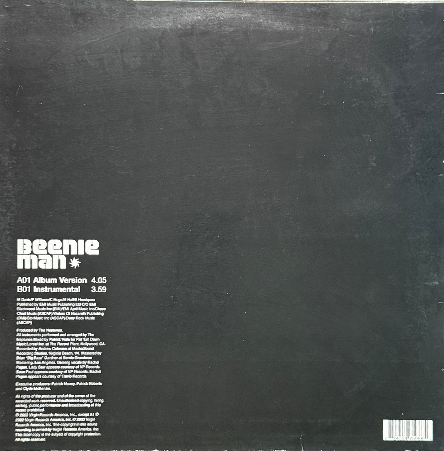 Beenie Man – Bossman (2003) Sean Paul and Lady Saw - 12" Vinyl