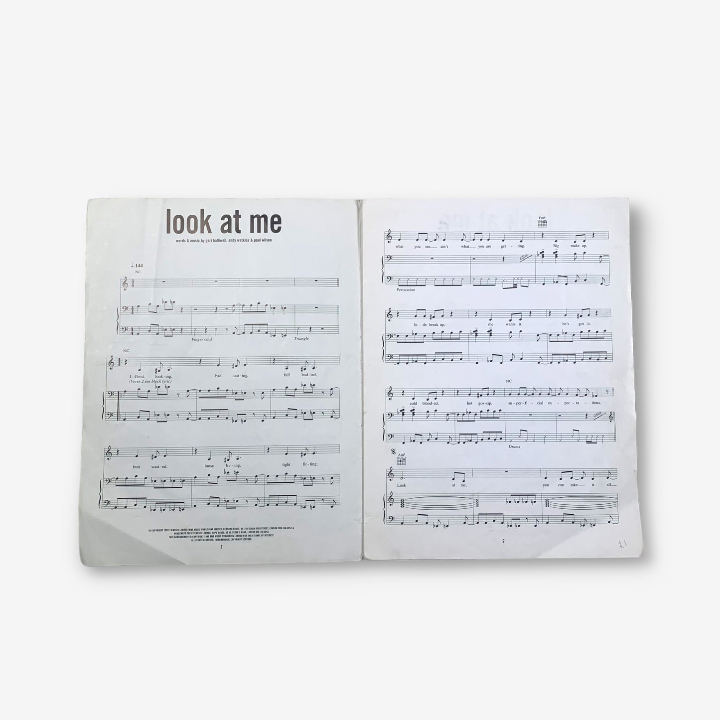 Geri Halliwell - 'Look At Me' Original Sheet Music