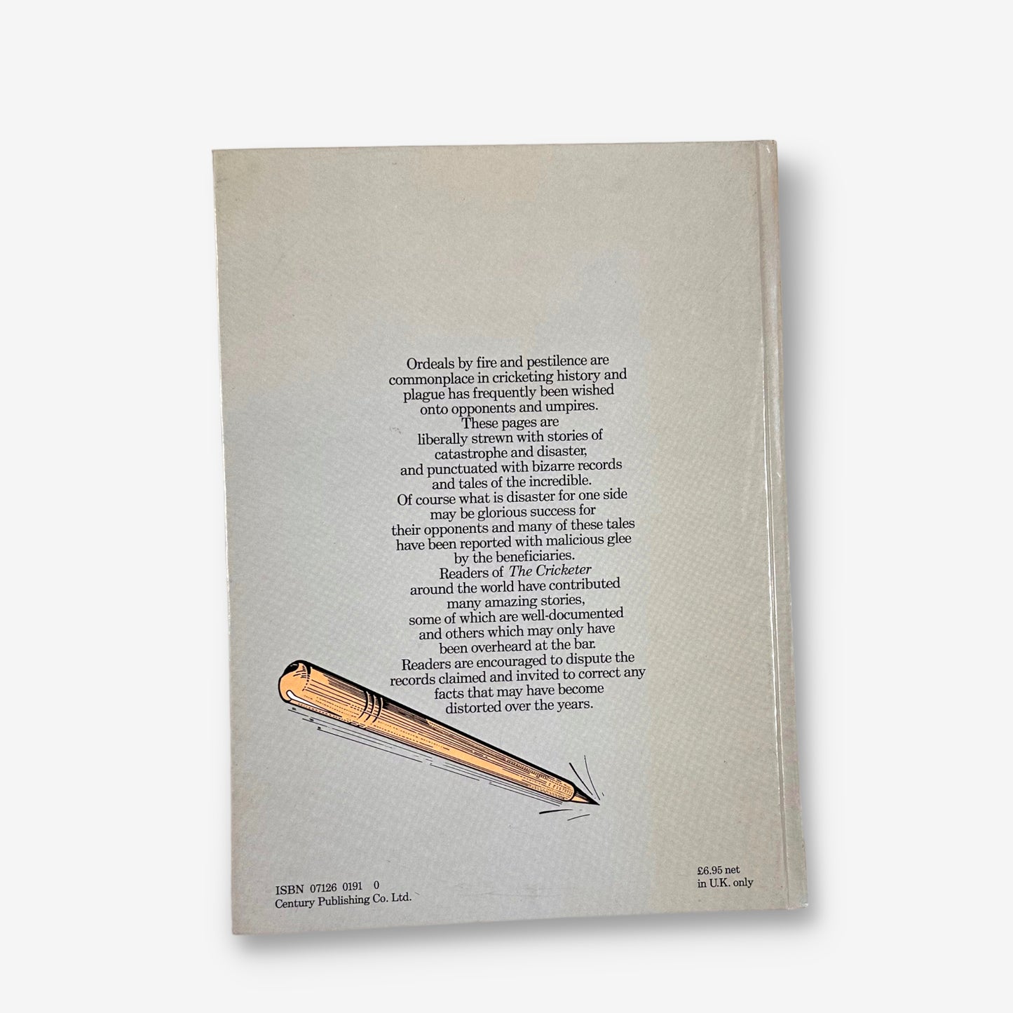 The Cricketer Book Of Cricket Disasters & Bizarre Records - 1983 Hardcover Book (Mike Brearley)