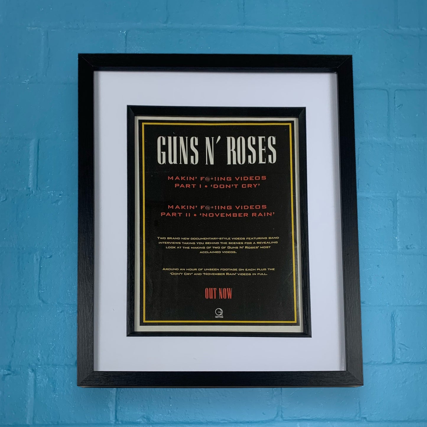 Guns N' Roses - 'Making F@*!ing Videos' - Original Framed Magazine Print A4