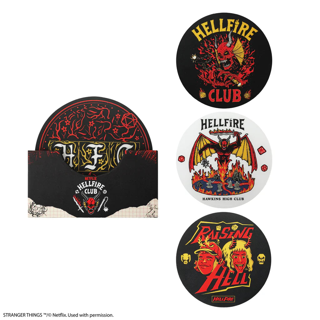 Stranger Things Set of 4 Coasters Hellfire Club CR4181