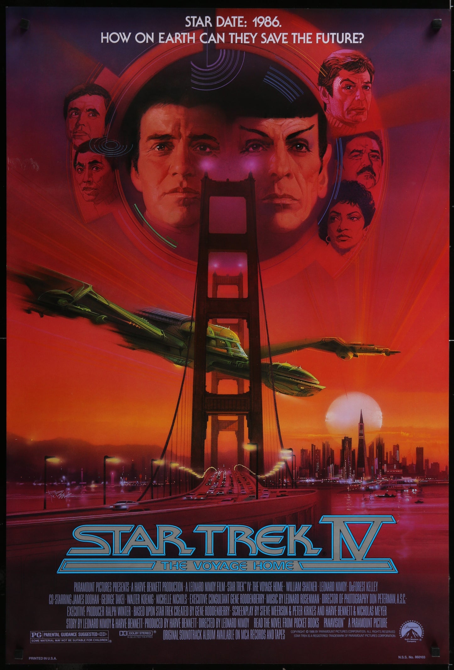 Star Trek IV: The Voyage Home (1986) Original US One Sheet Movie Poster 27 x 41