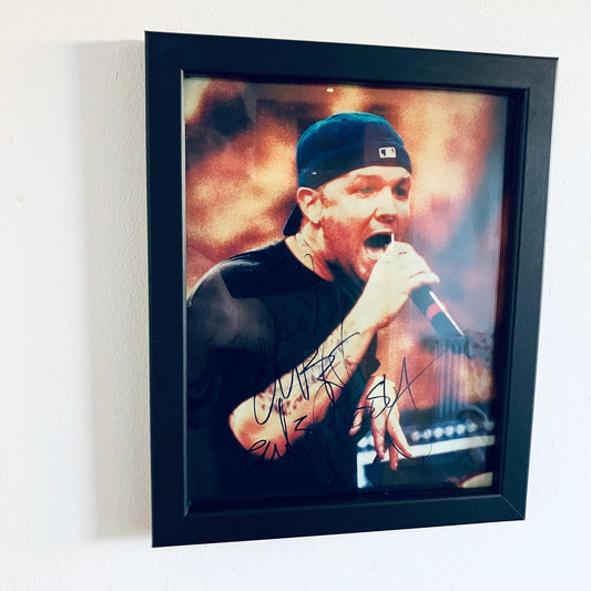 Rare Framed Signed Fred Durst Limp Bizkit Photograph Unique Memorabilia Gift 23 x 28.5cm
