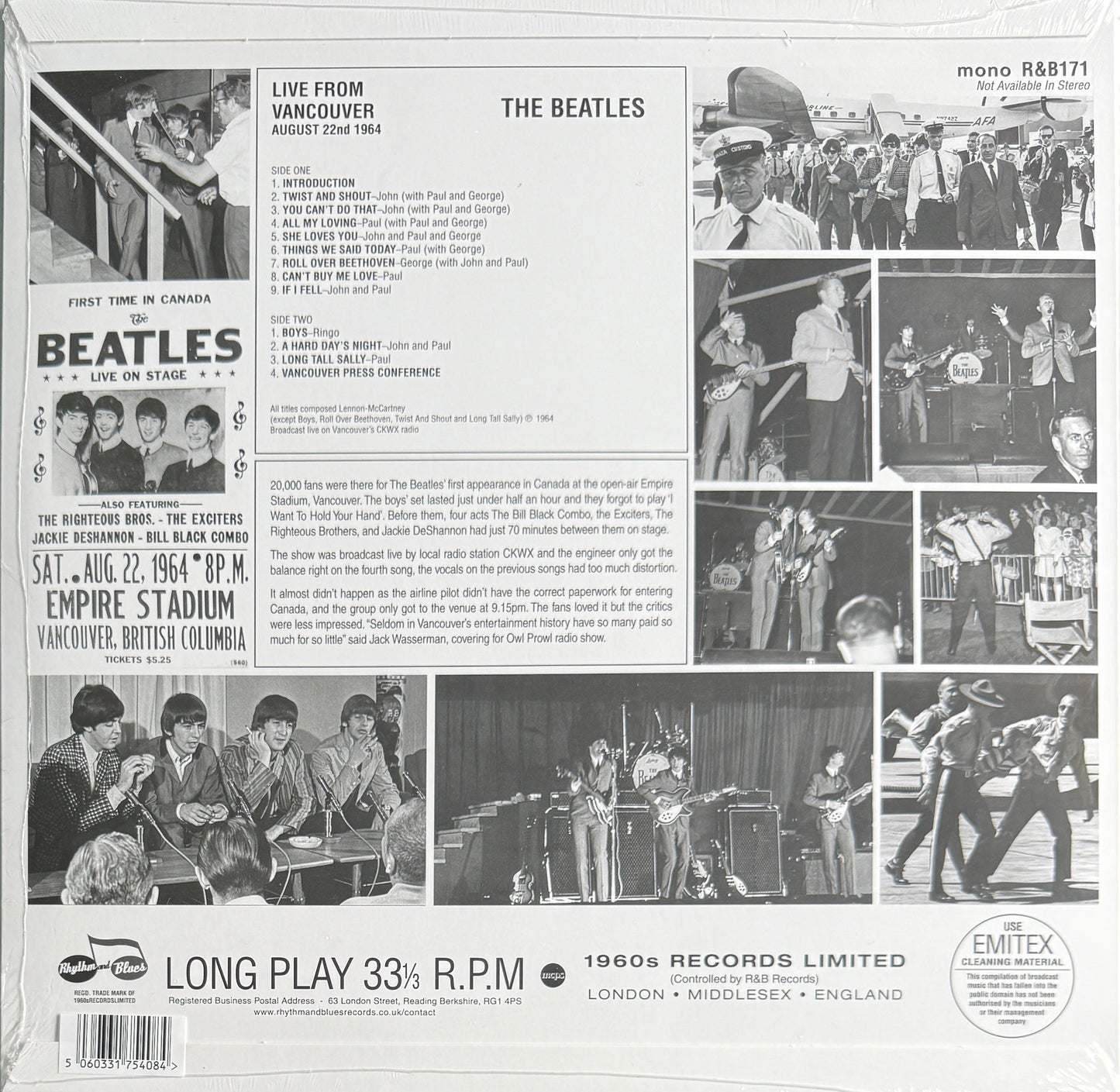 The Beatles – Live From Vancouver August 22nd 1964 – Rhythm & Blues Records – 2025 Vinyl