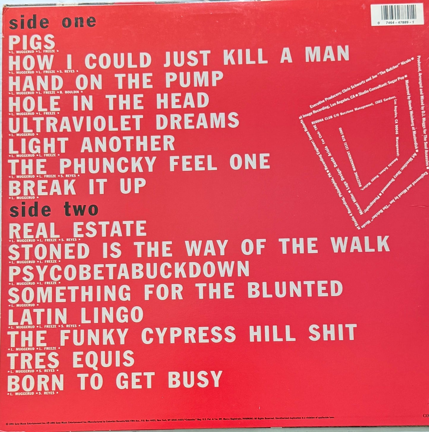 Cypress Hill – Cypress Hill – Ruffhouse Records – 1991