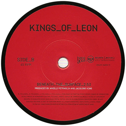Kings Of Leon – Sex On Fire / Beneath The Surface – 2008 Indie Rock · 7" Vinyl · Near Mint