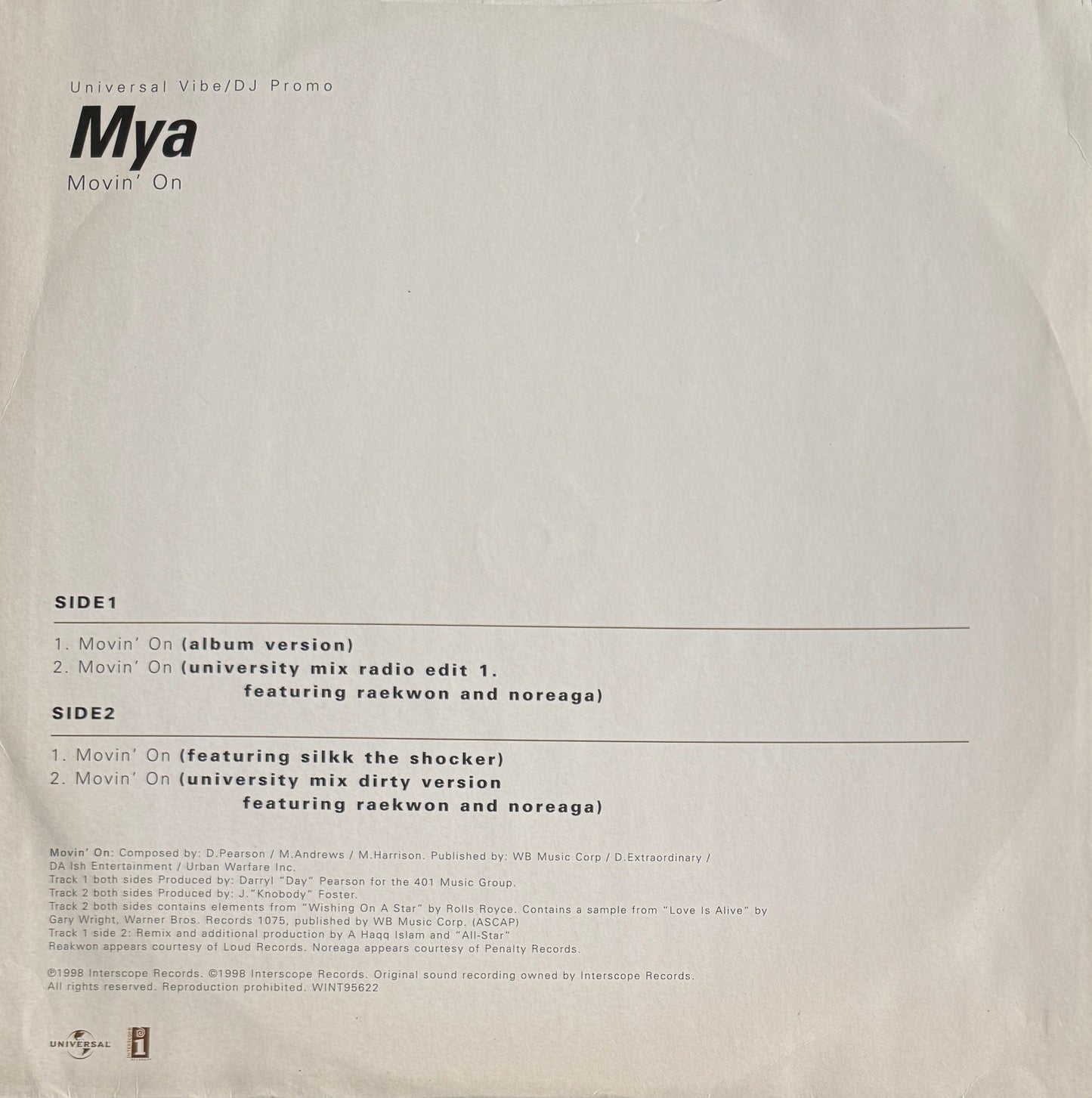 Mýa – Movin' On – Interscope Records – 1998