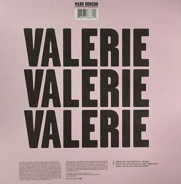Mark Ronson ft. Amy Winehouse – Valerie – 2007 Soul / Pop · 10" Vinyl · Near Mint Condition