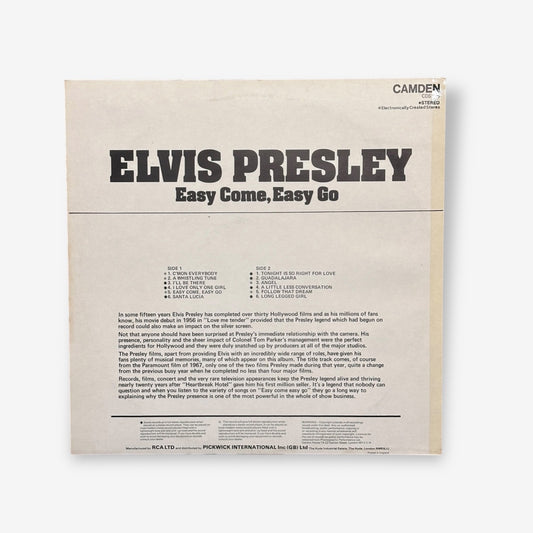 Elvis Presley - Easy Come Easy Go Vinyl Record 1975