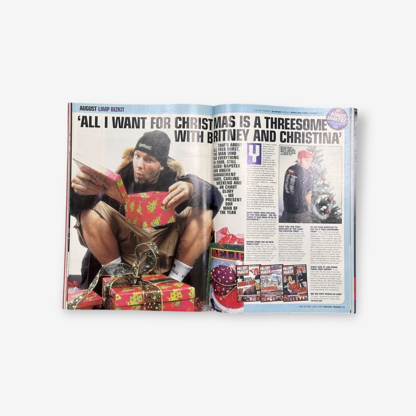 2001 Limp Bizkit - Christmas Cracker - Melody Maker Magazine
