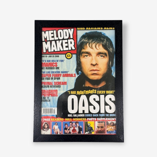 Framed Melody Maker A4 Magazine Cover Poster - Noel Gallagher 2000