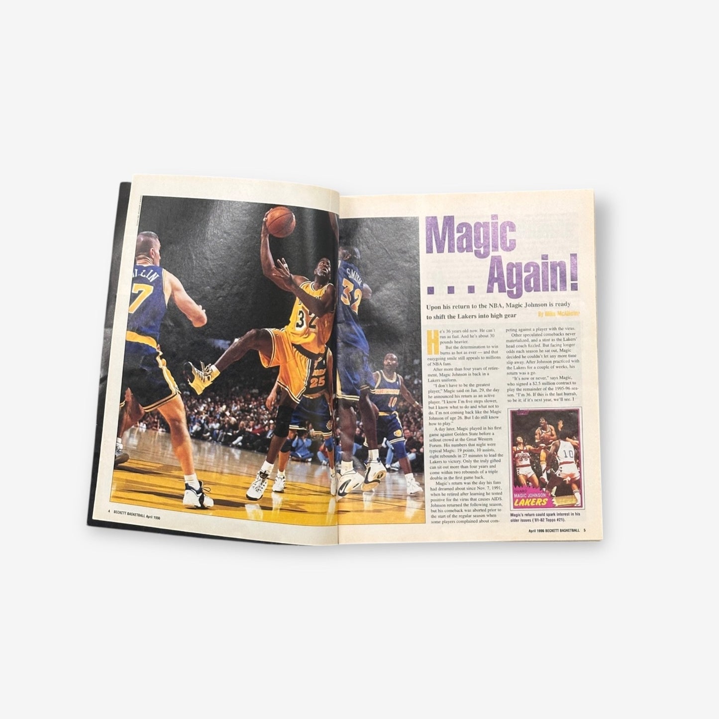 1996 Magic Johnson - Magic's Show - Beckett Basketball Monthly #69