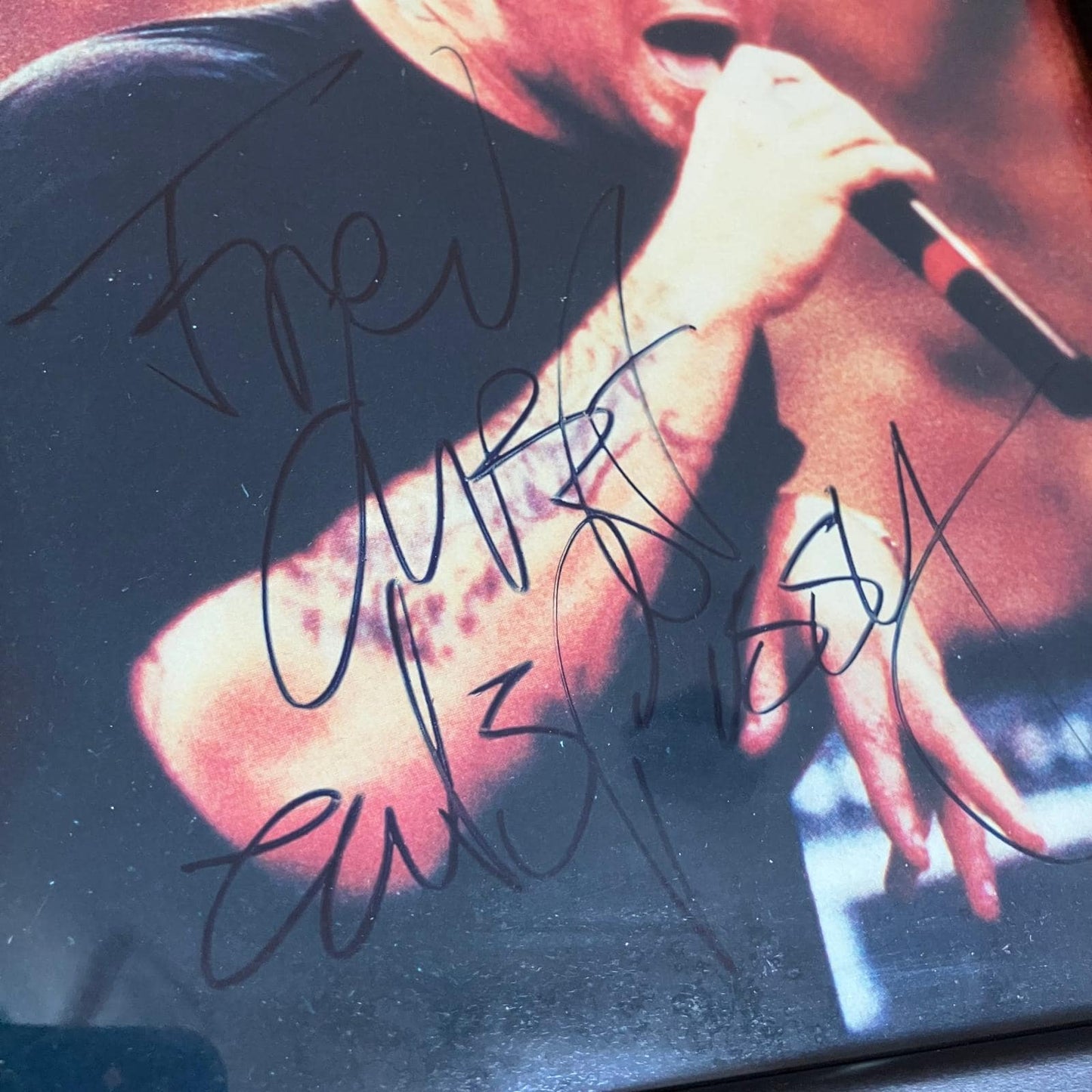 Rare Framed Signed Fred Durst Limp Bizkit Photograph Unique Memorabilia Gift 23 x 28.5cm