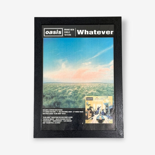 Framed Vox A4 Magazine Poster - Oasis 'Whatever' Single 1995