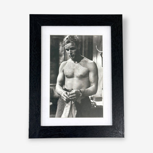 Framed Mounted Black & White Marlon Brando A5 Postcard