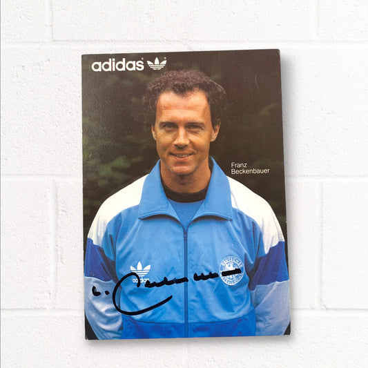 Signed Adidas Franz Beckenbauer Postcard A6