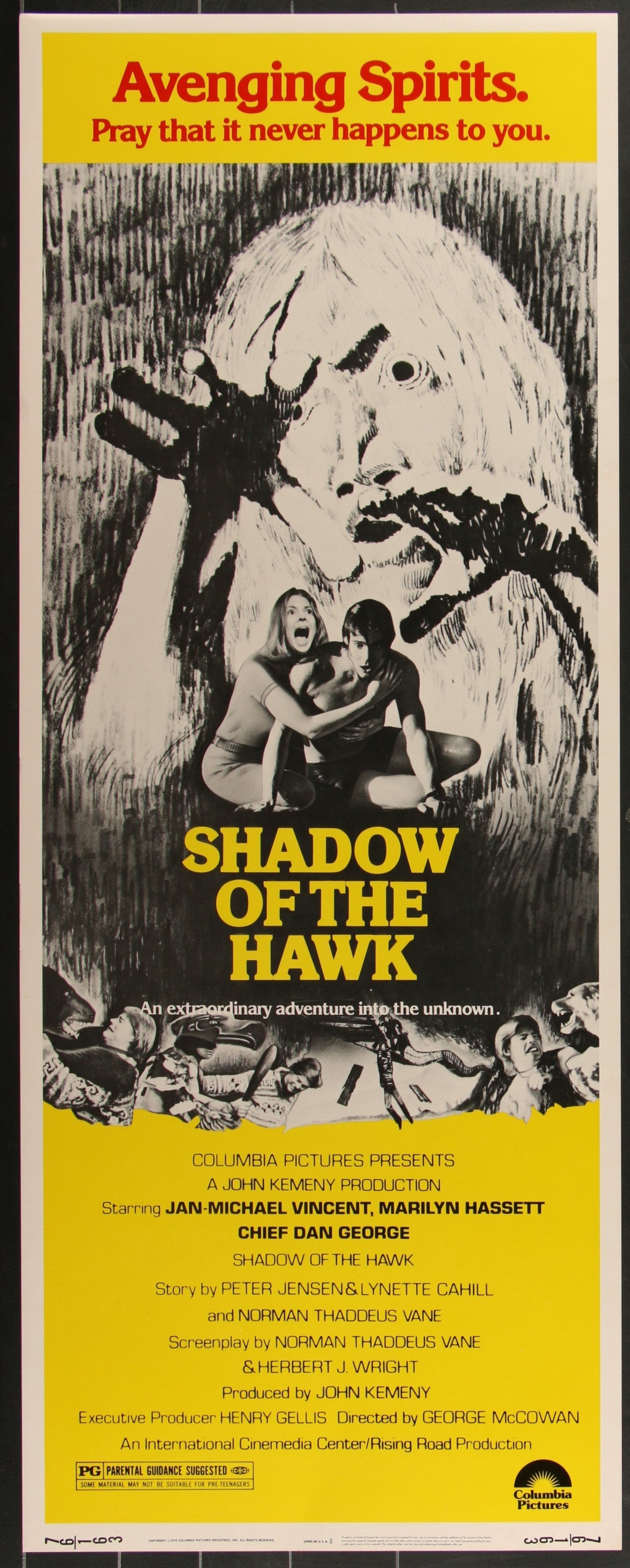 Shadow Of The Hawk (1976) Original US Insert Movie Poster