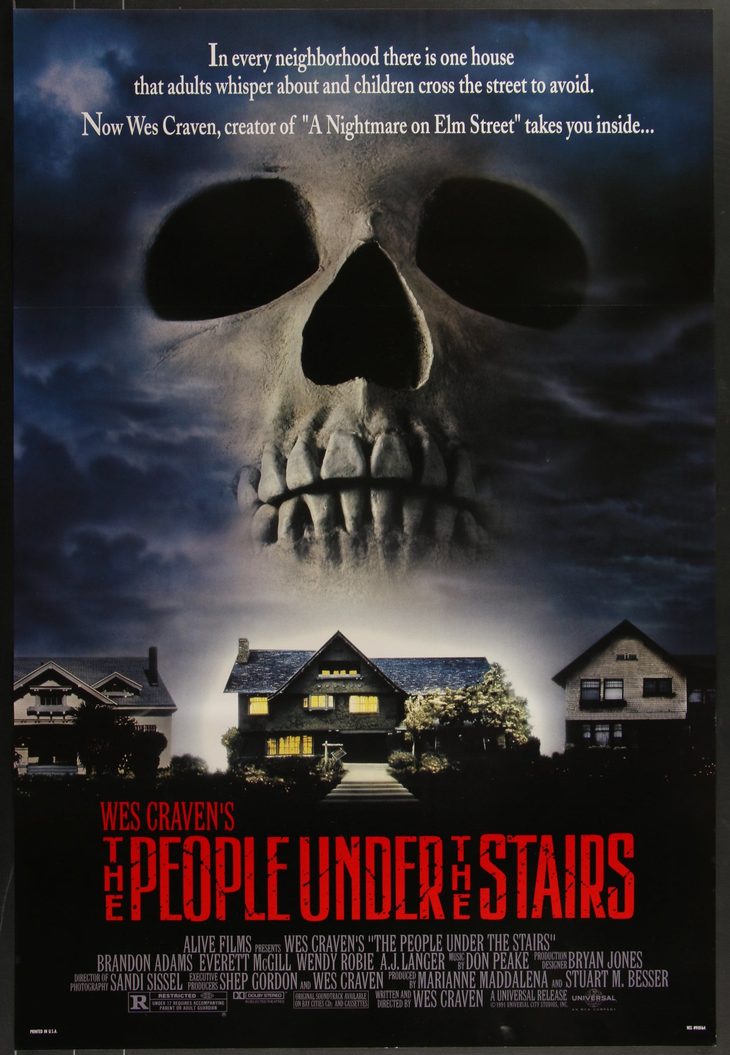 The People Under the Stairs (1992) Original US One Sheet Movie Poster 26.75 x 39.75