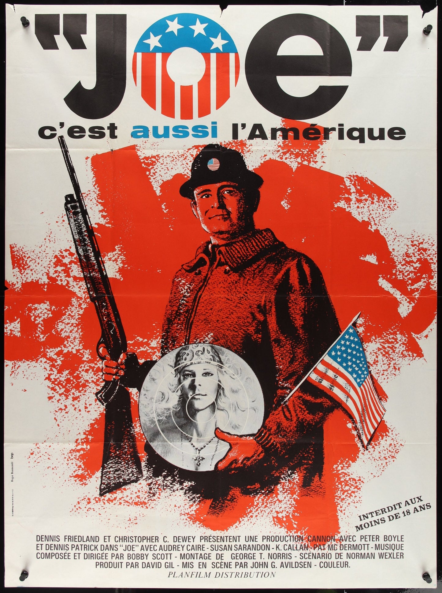 Joe (1971) Original French Grande Movie Poster