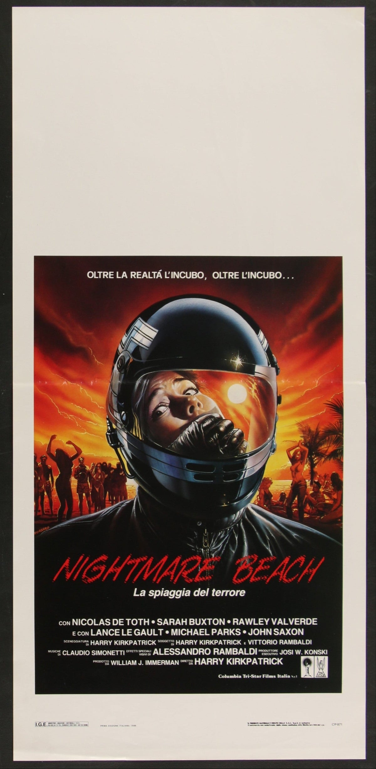 Nightmare Beach (1989) Original Italian Locandina Movie Poster