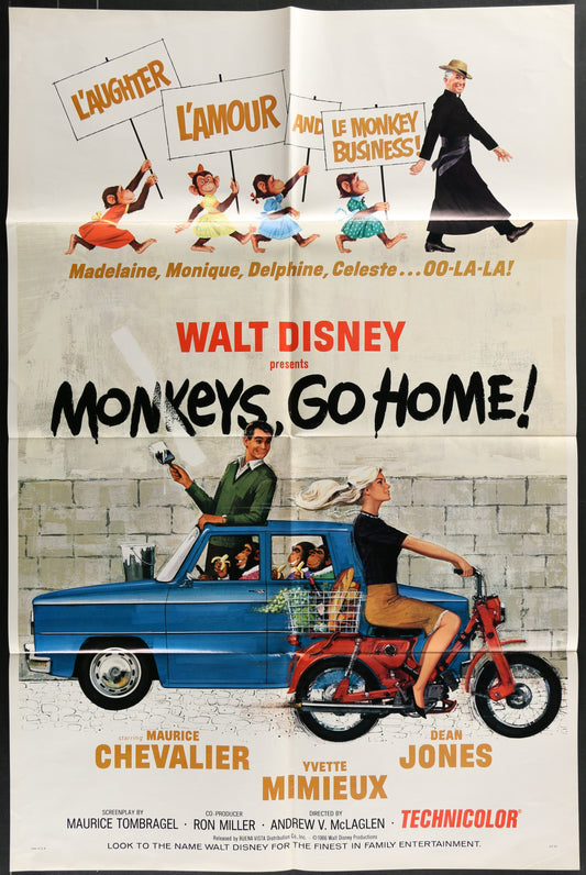 Monkeys, Go Home! (1967) Original US One Sheet Movie Poster