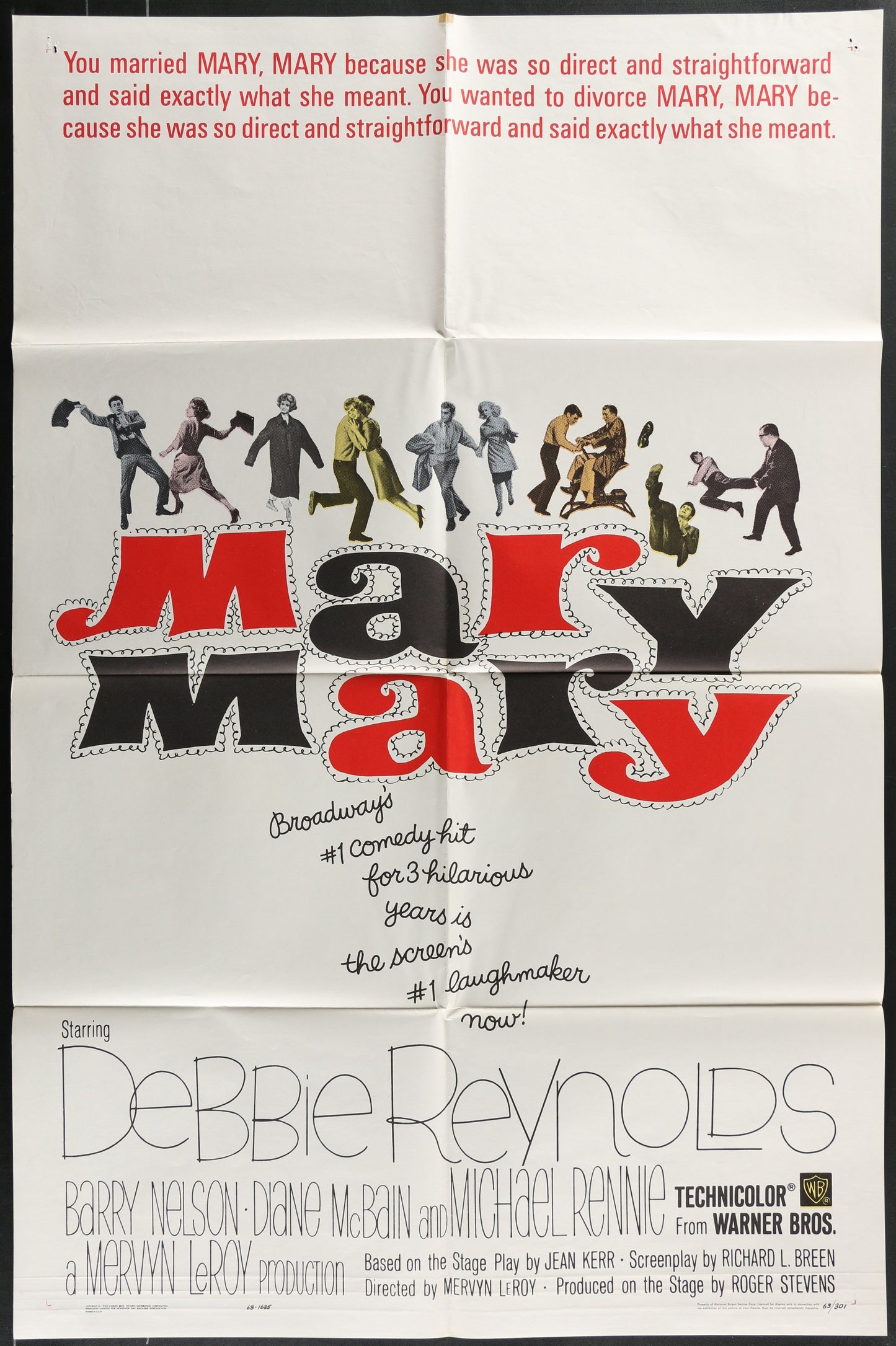 Mary, Mary (1963) Original US One Sheet Movie Poster