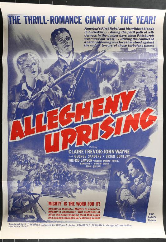 Allegheny Uprising (1960s RR) Original US One Sheet Movie Poster