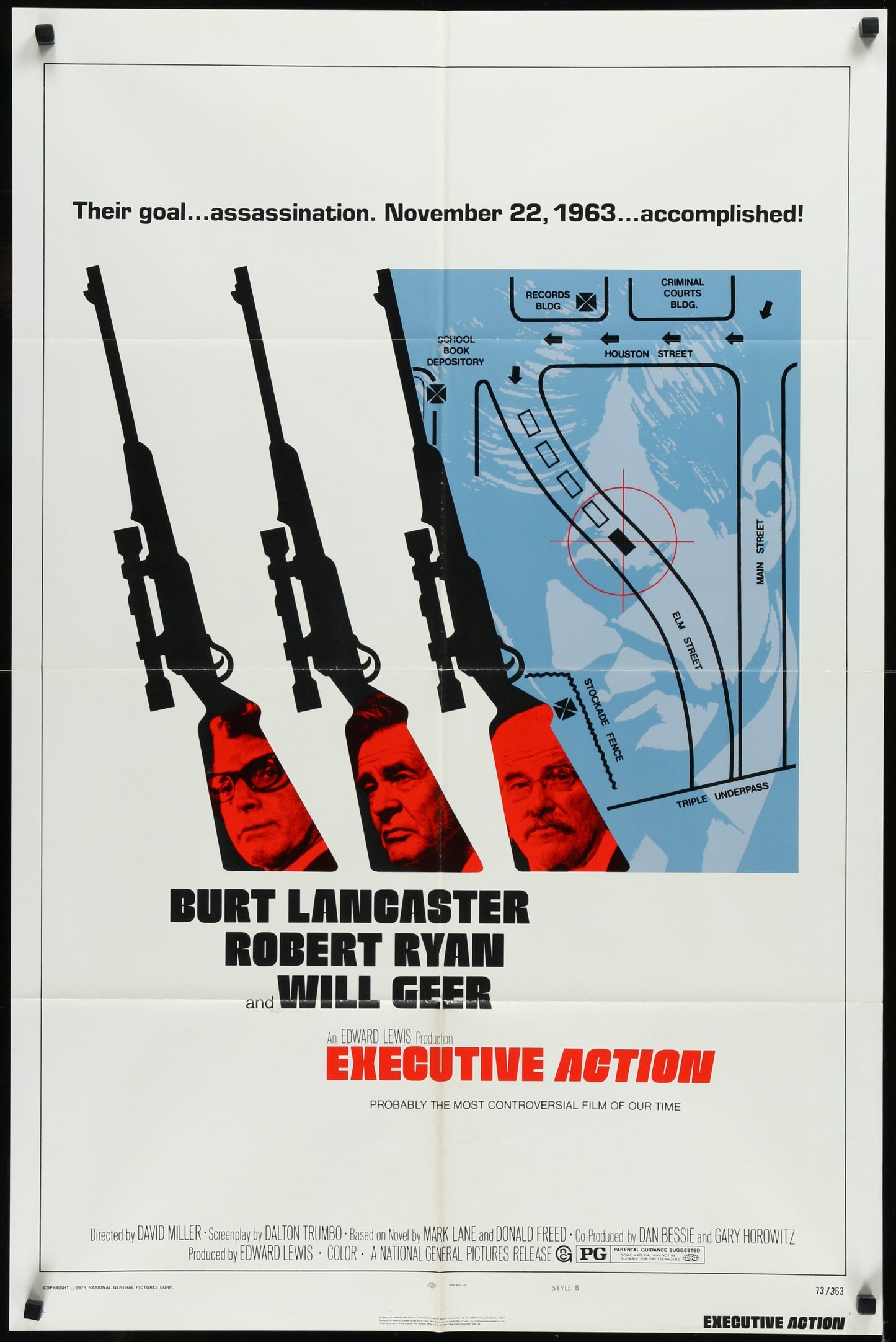 Executive Action (1973) Original US One Sheet Movie Poster