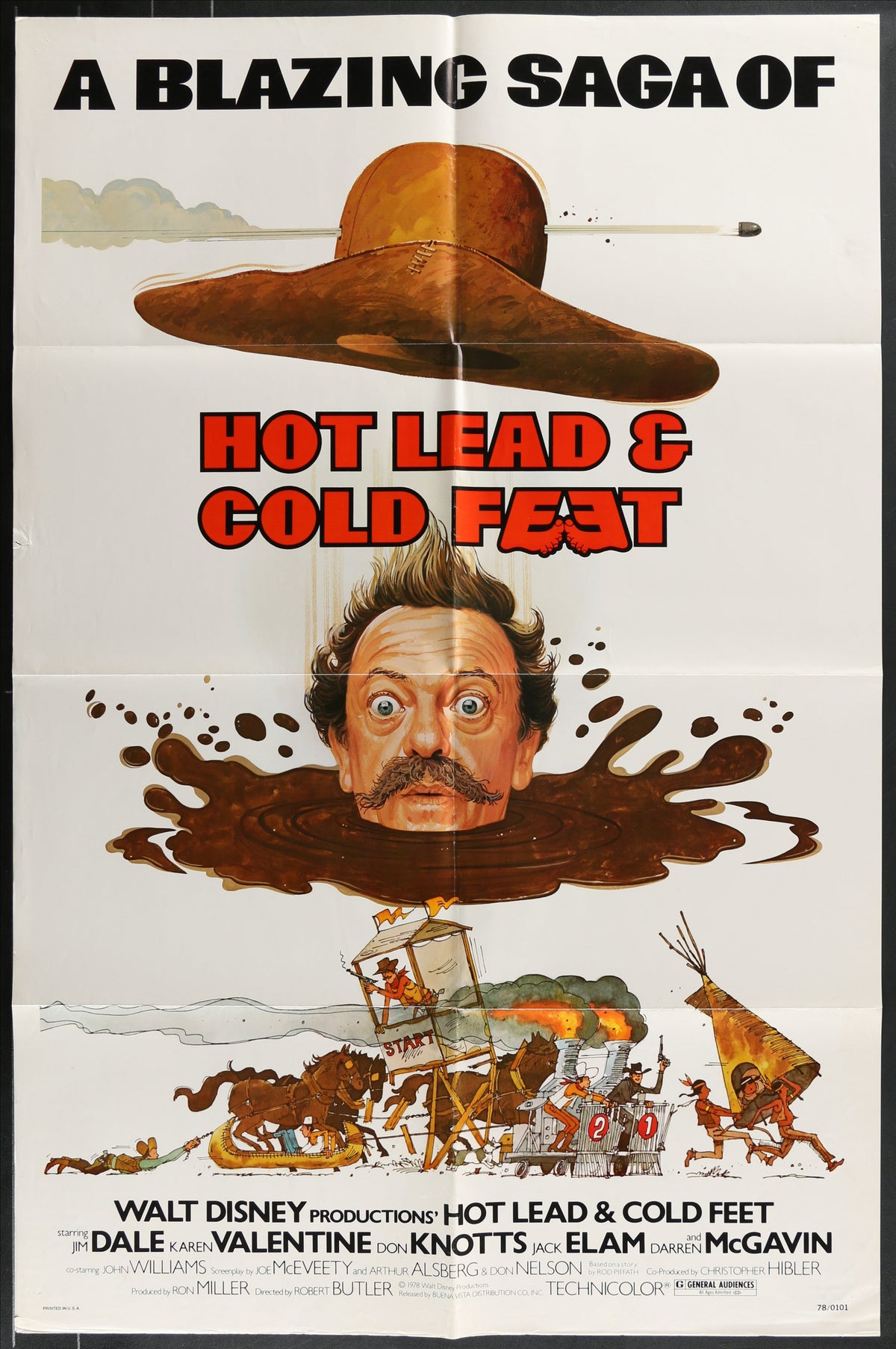 Hot Lead And Cold Feet (1978) Original US One Sheet Movie Poster