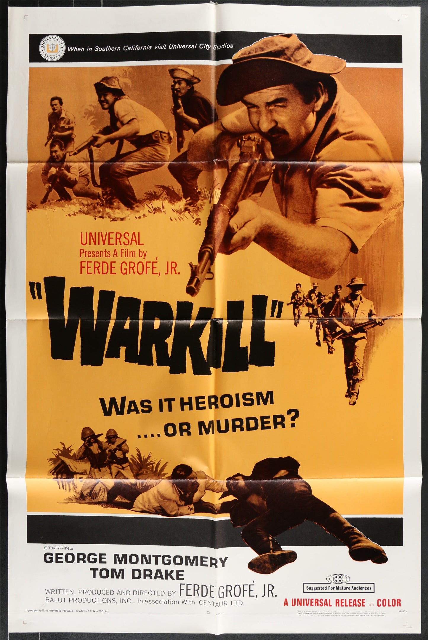 Warkill (1968) Original US One Sheet Movie Poster