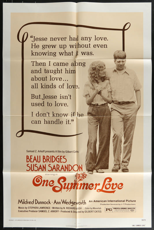 One Summer Love (1976) Original US One Sheet Movie Poster