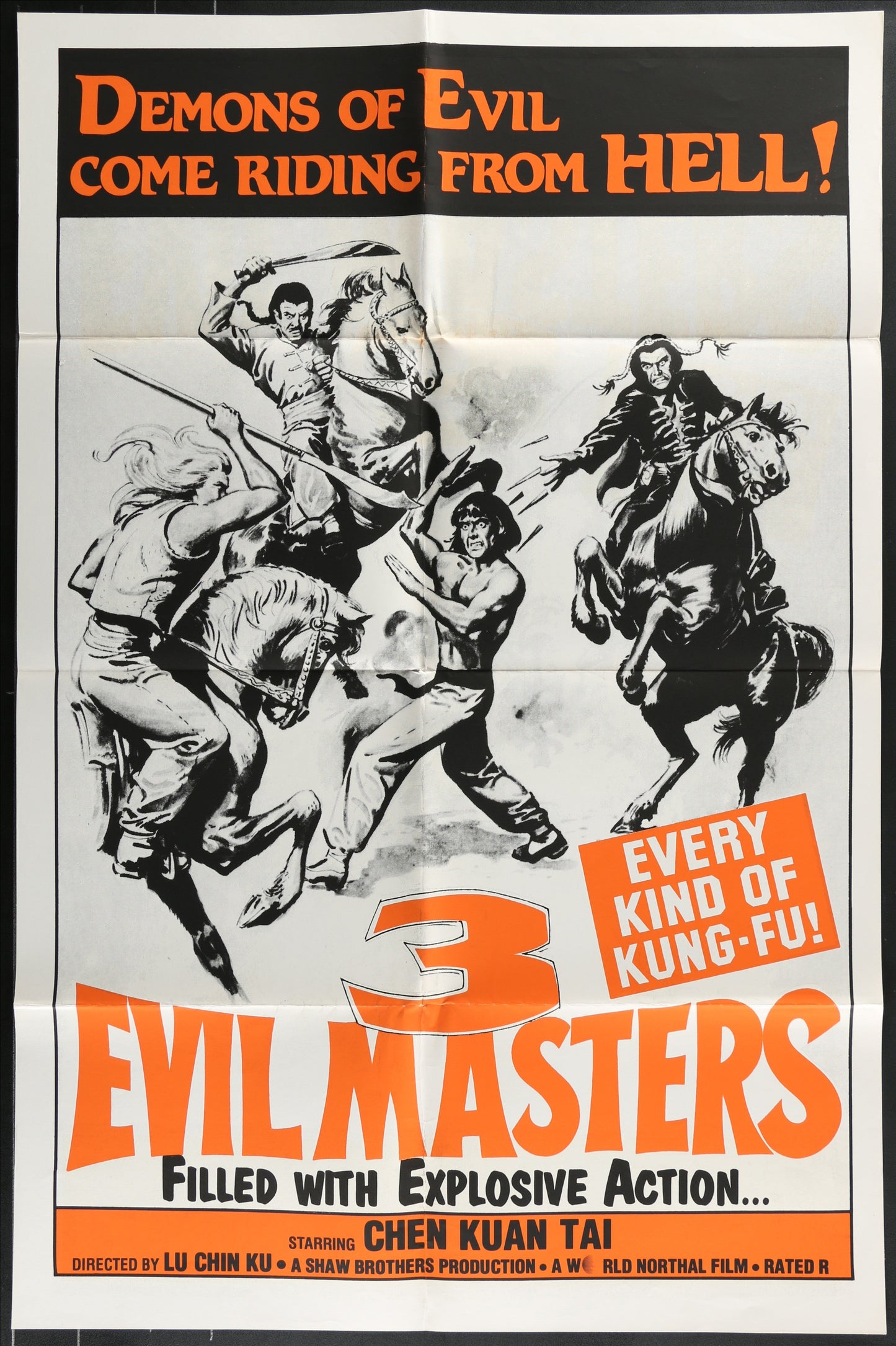 3 Evil Masters (1984) Original US One Sheet Movie Poster