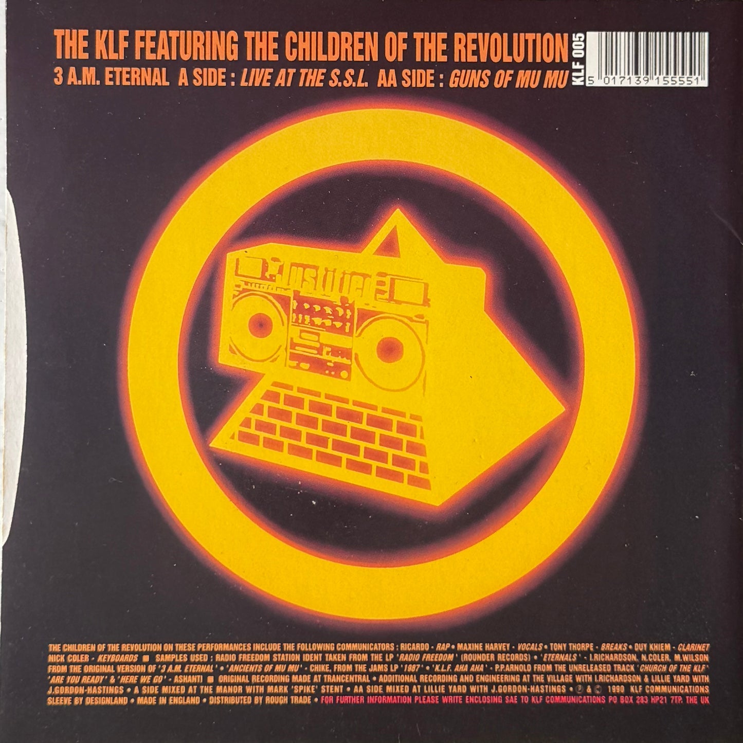 The KLF - 3 A.M. Eternal 7" Vinyl Single