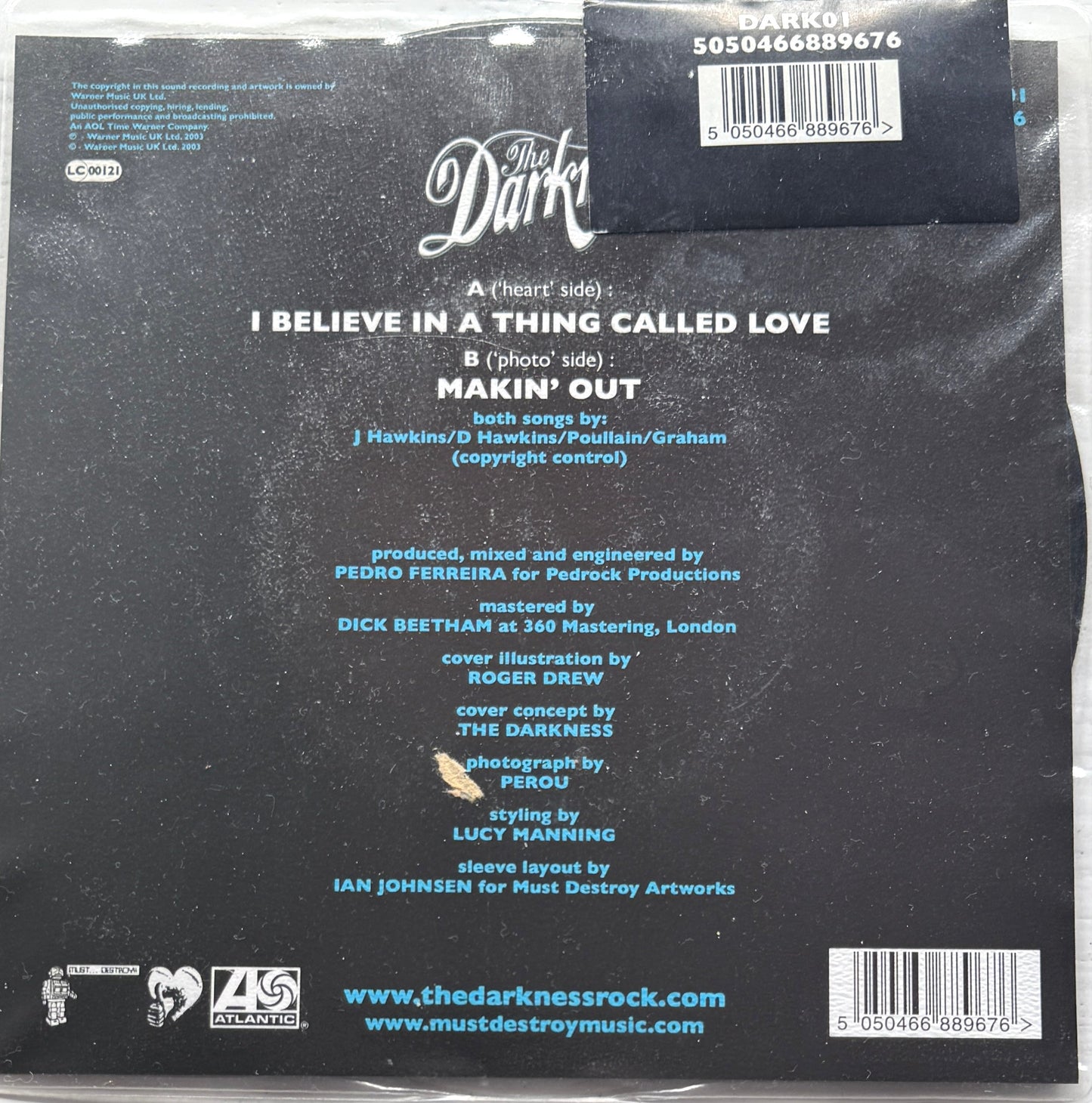 The Darkness – I Believe In A Thing Called Love – 2003 Glam Rock · 7" Picture Disc · Sealed Copy