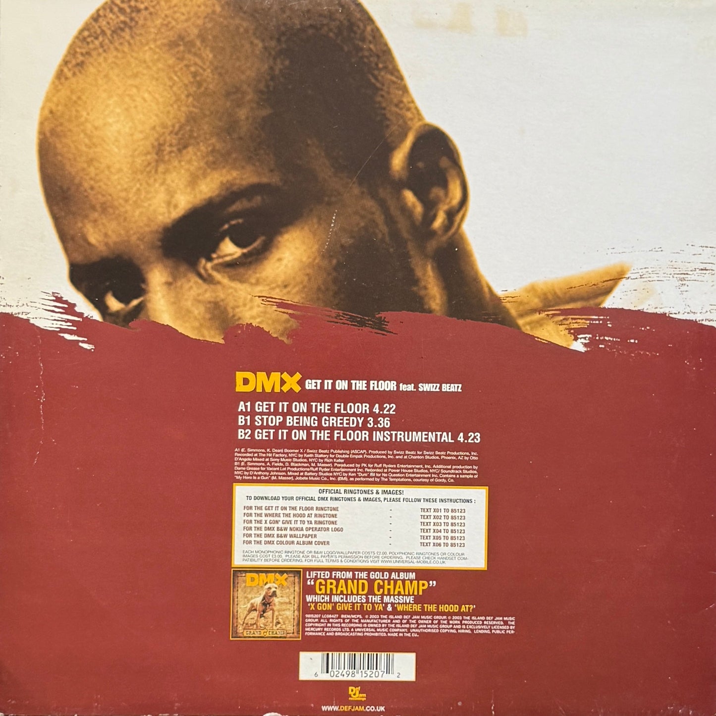 DMX – Get It On The Floor - 12" Vinyl (2003)